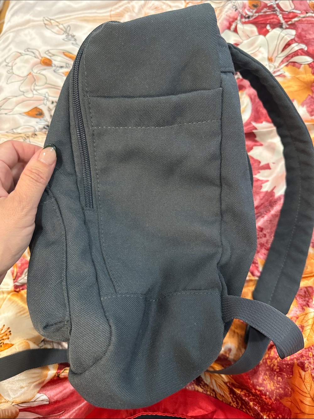 Gray Canvas mini Backpack - Picture 4 of 5